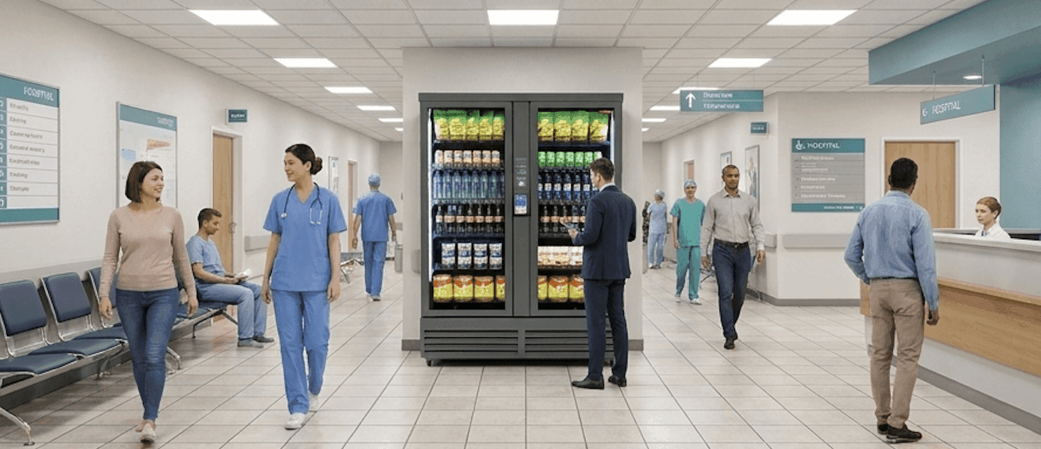 Smart cooler in a clinic waiting area